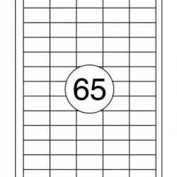 Pašlīmējošas uzlīmes Rillprint 38x21.2mm, 65 gab/loksnē, 100 lapas, baltas