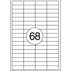 *Pašlīmējošas uzlīmes Rillprint 48.5x16.9mm, 68 gab/loksnē, 100 lapas, baltas