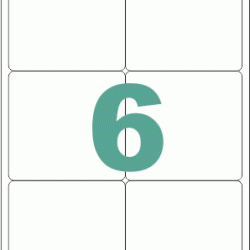 Pašlīmējošas uzlīmes Rillprint 99.1x93.1mm, 6 gab/loksnē, 100 lapas, baltas