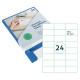 *Pašlīmējošas uzlīmes Rillprint 70x37mm, 24 gab/loksnē, 25 lapas, caurspīdīgas