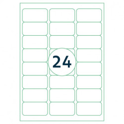 *Pašlīmējošas uzlīmes Rillprint 63,5x33,9mm, 24 gab/loksnē, 100 lapas, baltas