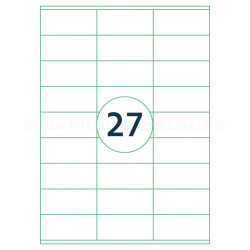 *Pašlīmējošas uzlīmes Rillprint 70x32mm, 27gab/loksnē, 100 lapas, baltas