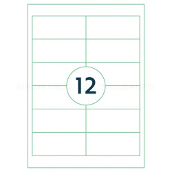 *Pašlīmējošas uzlīmes Rillprint 97x42,4mm, 12gab/loksnē, 100 lapas, baltas