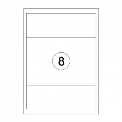 *Pašlīmējošas uzlīmes Rillprint 97x67,6mm, 8gab/loksnē, 100 lapas, baltas