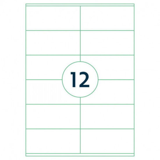 *Pašlīmējošas uzlīmes Rillprint 105x48mm, 12gab/loksnē, 100 lapas, baltas