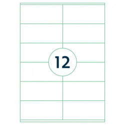 *Pašlīmējošas uzlīmes Rillprint 105x99mm, 12gab/loksnē, 100 lapas, baltas