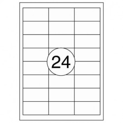 *Pašlīmējošas uzlīmes Rillprint 64.6x33.8mm, 24 gab/loksnē, 100 lapas, baltas
