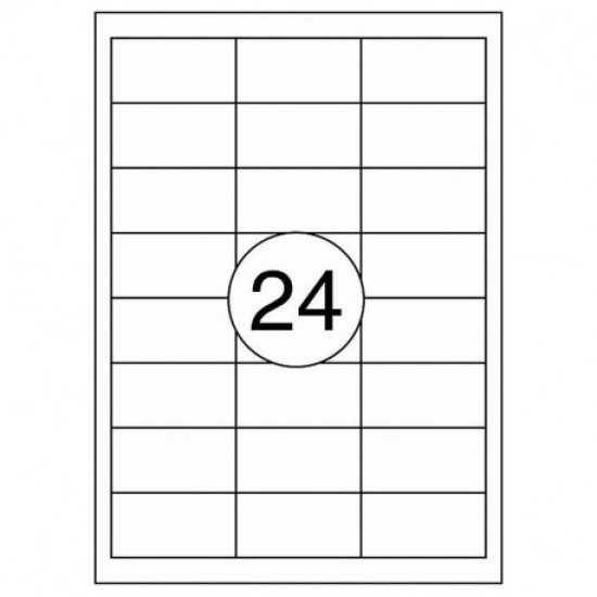 *Pašlīmējošas uzlīmes Rillprint 64.6x33.8mm, 24 gab/loksnē, 100 lapas, baltas