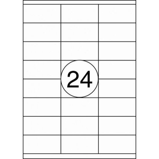 *Pašlīmējošas uzlīmes Rillprint 70x35mm, 24 gab/loksnē, 100 lapas, baltas