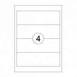 *Pašlīmējošas uzlīmes Rillprint 192x62mm, 4 gab/loksnē, 100 lapas, baltas
