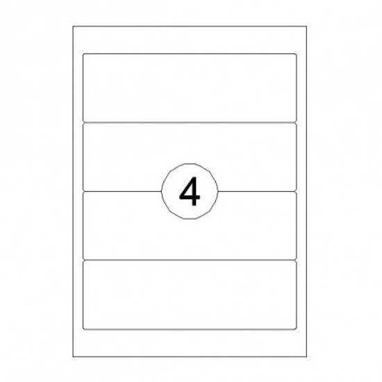 *Pašlīmējošas uzlīmes Rillprint 192x62mm, 4 gab/loksnē, 100 lapas, baltas