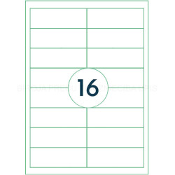 *Pašlīmējošas uzlīmes Rillprint 96.5x33.8mm, 16 gab/loksnē, 100 lapas, baltas
