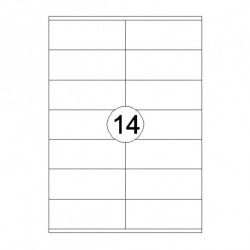 Pašlīmējošas uzlīmes Rillprint 105x40mm, 14 gab/loksnē, 100 lapas, baltas