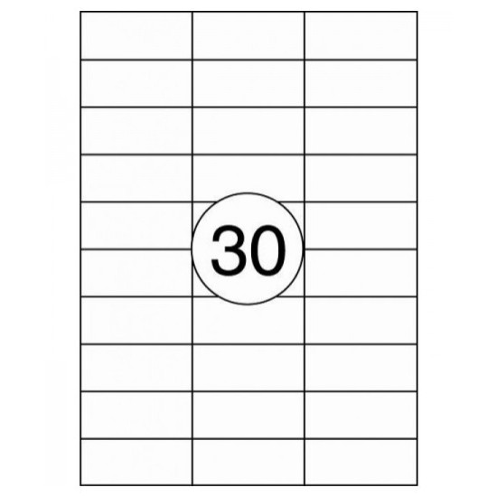 *Pašlīmējošas uzlīmes Rillprint, 70x29.7mm, 30 gab/loksnē, 100 lapas, baltas