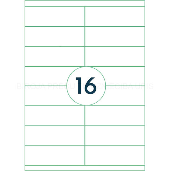 *Pašlīmējošas uzlīmes Rillprint 105x35mm, 16 gab/loksnē, 100 lapas, baltas