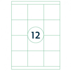 *Pašlīmējošas uzlīmes Rillprint 70x67.7mm, 12gab/loksnē, 100 lapas, baltas
