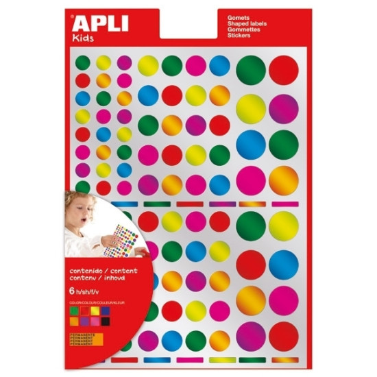 Pašlīmējošas uzlīmes Apli apaļas, metallic, asorti