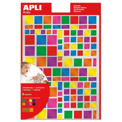 Pašlīmējošas uzlīmes Apli kvadrāti, metallic, asorti