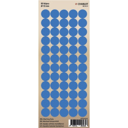 Pašlīmējošas uzlīmes marķēšanai Charlot Ø12mm, 60gab/lapā, apaļas, zilas