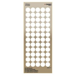 Pašlīmējošas uzlīmes marķēšanai Charlot Ø12mm, 60gab/lapā, apaļas, baltas