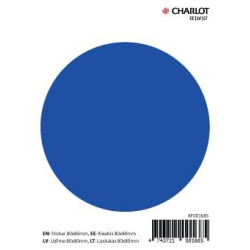 Apaļas uzlīmes Charlot 80mm, zilas