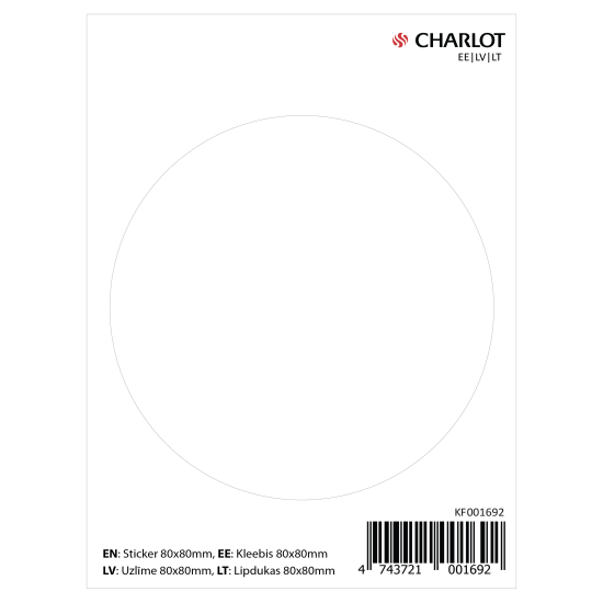 Uzlīme Charlot Aplis, 80mm, balts