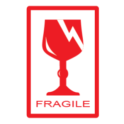 Uzlīme iepakojumam Charlot Fragile, 1gab, sarkana