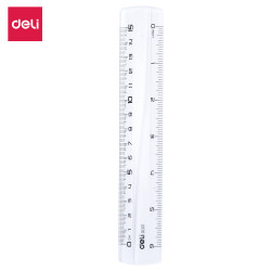 Lineāls Deli 15cm, plastmasas, caurspīdīgs