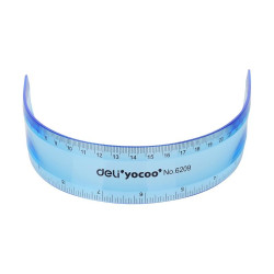 Lineāls Deli 30cm, lokans, asorti