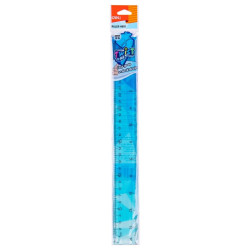 Lineāls Deli H651 30cm, EcoPVC, elastīgs, caurspīdīgs, asorti