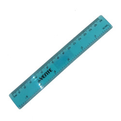*Lineāls deVente 16cm, plastmasas, caurspīdīgs, asorti