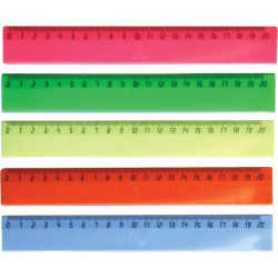 *Lineāls deVente 20cm, caurspīdīgs, asorti