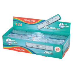 Lineāls ar turētāju Keyroad 20cm, plastmasas, curspīdīgs