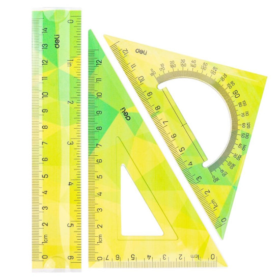 Lineālu komplekts Deli H649 3gab/iep, lokans, asorti