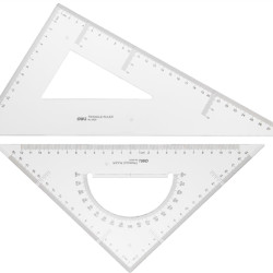 Lineālu komplekts Deli 2gab/iep, plastmasas, caurspīdīgs