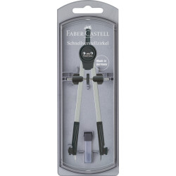 Циркуль Faber-Castell Giant Springbow, Silver/Black, Защищенная регулировка.