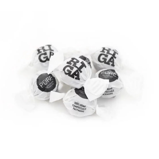 Piena šokolādes trifeles Rīga ar jogurta melleņu krēma pildījumu, 1kg