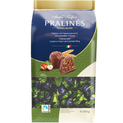 Piena šokolādes konfektes Maitre Truffout Pralines ar lazdu riekstiem 300g
